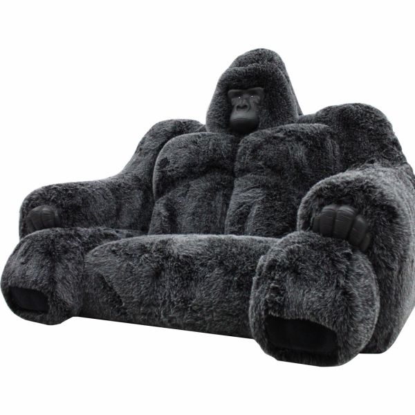 Plush Gorilla Sofa Steel Frame Genuine Leather Convertible Chesterfield Modern Design Creative Art Chair Comfortable