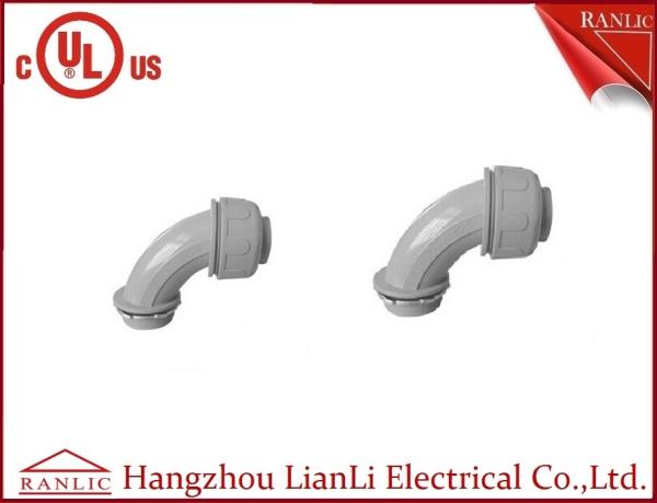 Cor flexível apertada líquida de nylon 3/8 do marfim do conector de 90 graus a 2