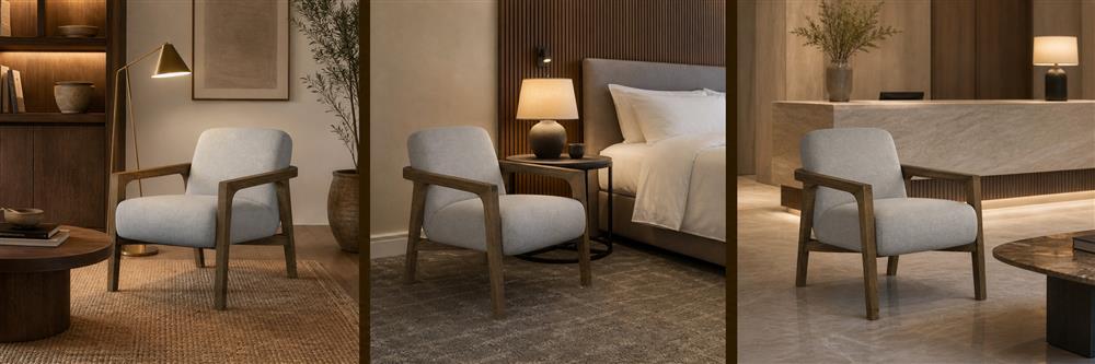 Solid Wood Upholstered Lounge Chair | Custom Hospitality Seating CYC-013