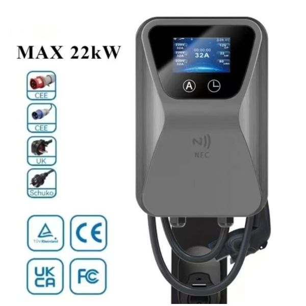 22kW Fast Charging Wall-mounted EV Charging Station with 4G Remote Technology and Type 2 GB/T 32A Interface
