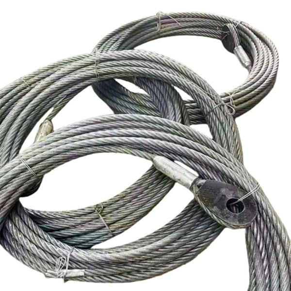Eslinga de cable de acero que agarra eslingas de cable de acero con empalme de cable en un extremo