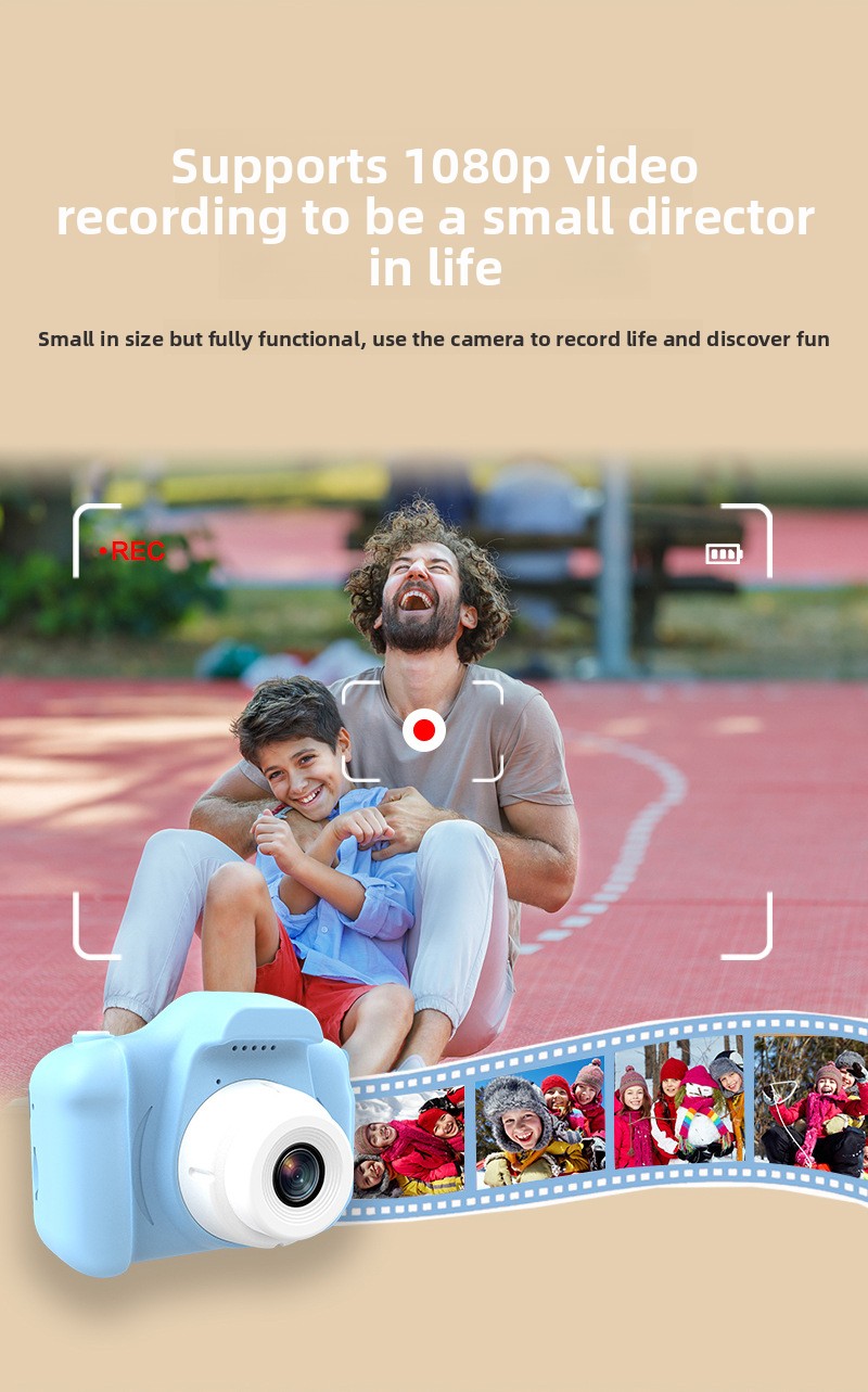 DLC High Quality Kids Camera , HD Dual Cameras, 1080P Video Recording, Auto Focus, Face Recognition, Multiple Filters