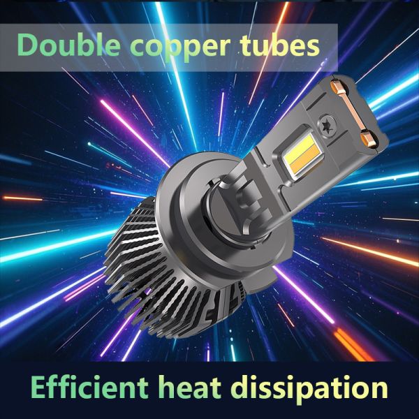 H11 APP Controlled Tri Color Car LED Headlight Dual Copper Cooling 6800LM IP68 12V