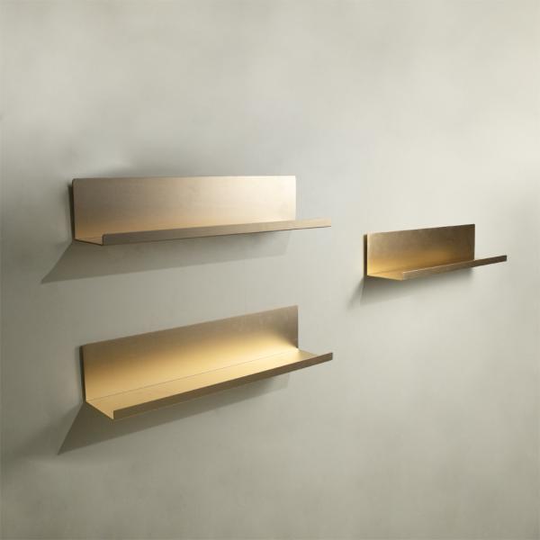 Aluminum L Shaped Wall Mounted Shelves ODM Gold Metal Floating Shelves