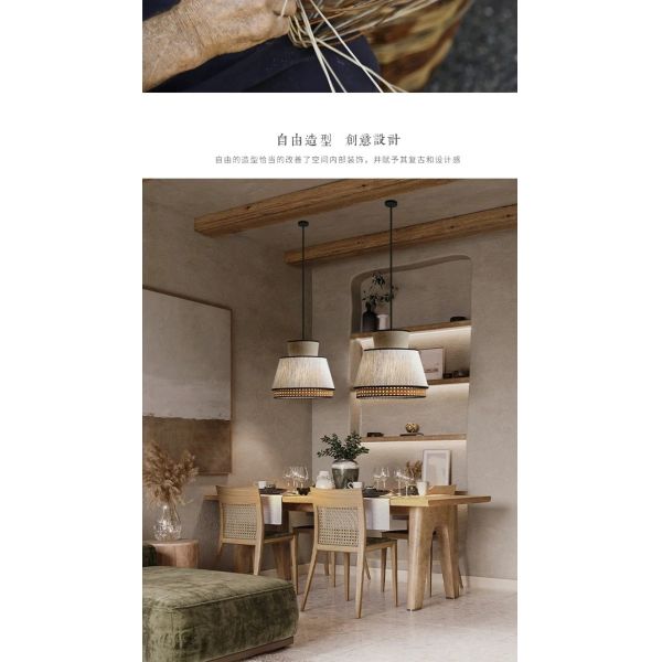 Kitchen Hanging Lights Living Room Decor Home Classical Art Cloth Cover Pendant Lights(WH-WP-146)