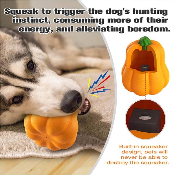 Interactive Dog Toy Pumpkin Pet Chew Toy Encourages Movement and Play Fashionable Style