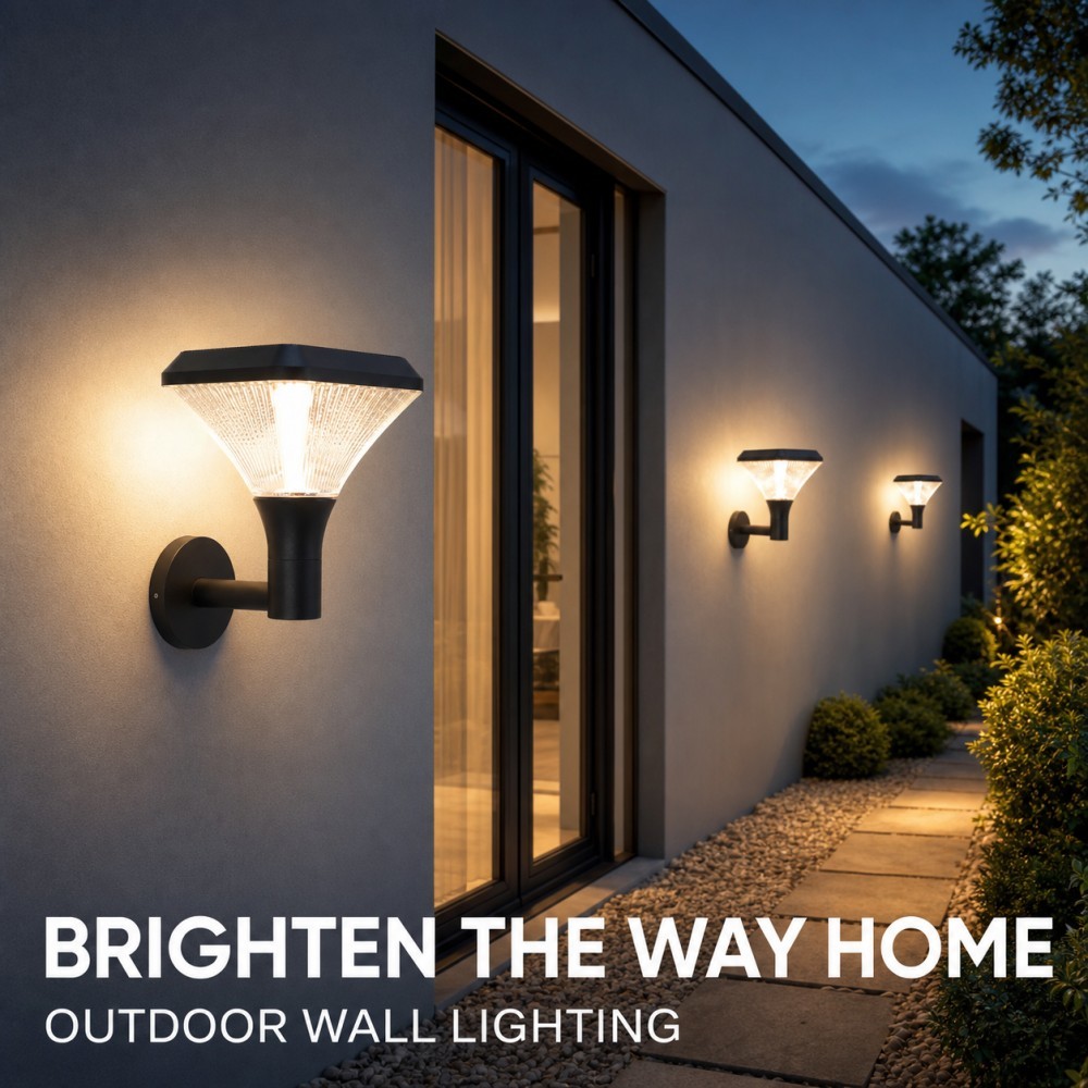 Solar Outdoor Wall Light IP65 Waterproof LED Sconce for Garden Patio Villa Porch Lighting