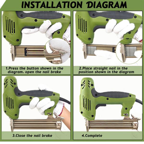 2000W Electric Power Tools Electric Stapler Gun Staple 10-30mm 1.6kg 2 In 1 Framing Tacker