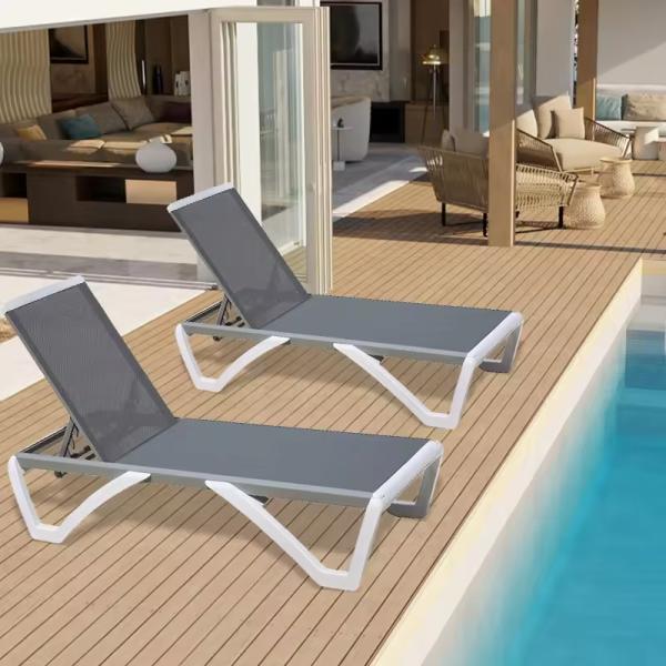 Outdoor Furniture Garden Hotel Sun Lounger with Folded Design and Armrest Support