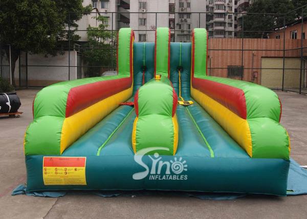10m long double lane kids N adults inflatable bungee run for interaction games