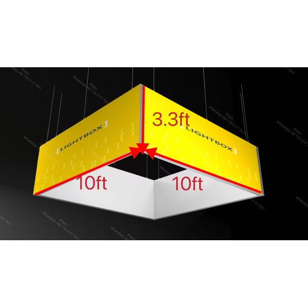 LED Backlit Hanging Light Box Display 10x10 Trade Show Hanging Signs