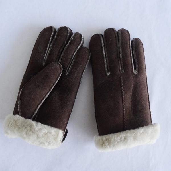 High quality warm double face Australia sheepskin shearling gloves