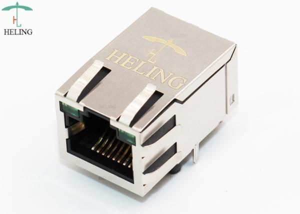 Side Entry PCB Mount 1000Base T RJ45 , 1000M RJ45 Female 8P8C Modular Jack