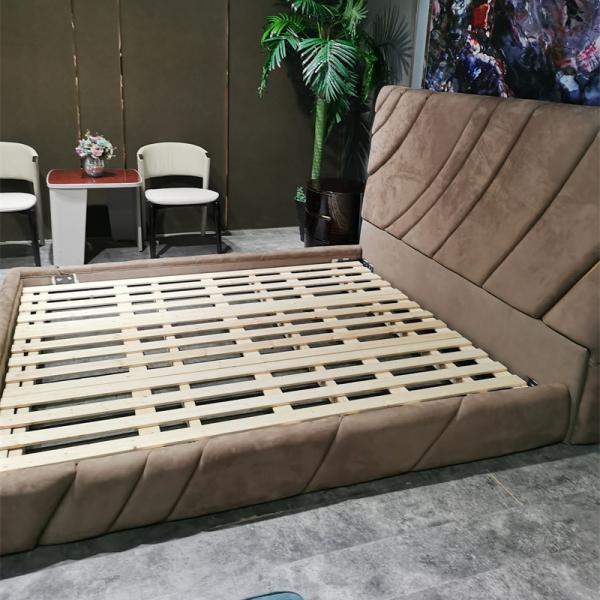 Pine Matted Leather Luxury Beauty Bed Solid Wood Frame Queen Beds For Bedroom