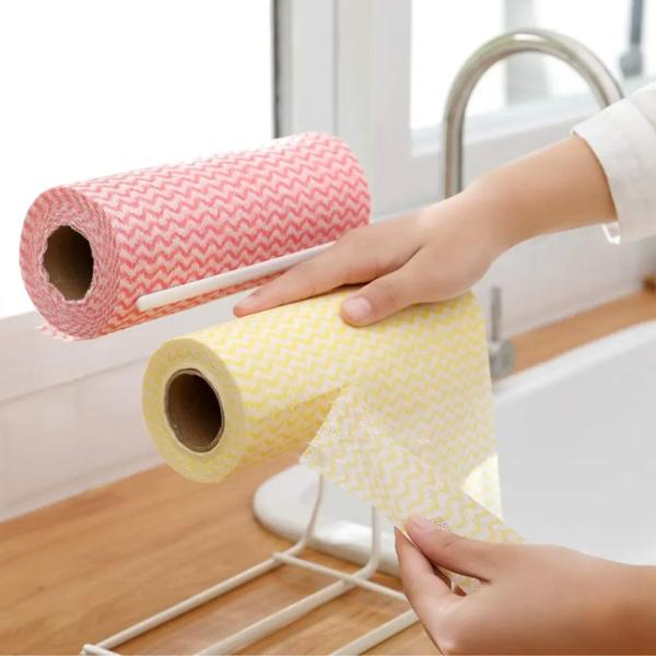 Washable Disposable Cleaning Cloths , Polyester Non Woven Kitchen Towels Use