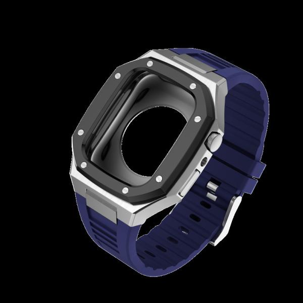 Odm Iwatch Stainless Steel Case 45mm 44mm 41mm Silicone Strap Apple Watch Metal Case