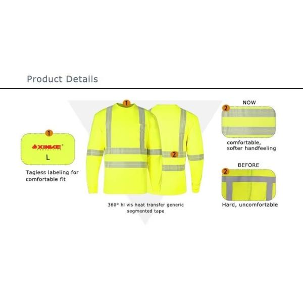 Customize Various Styles OEM ANSI High Visibility Polyester Breathable Long Sleeve Work Safety Shirt