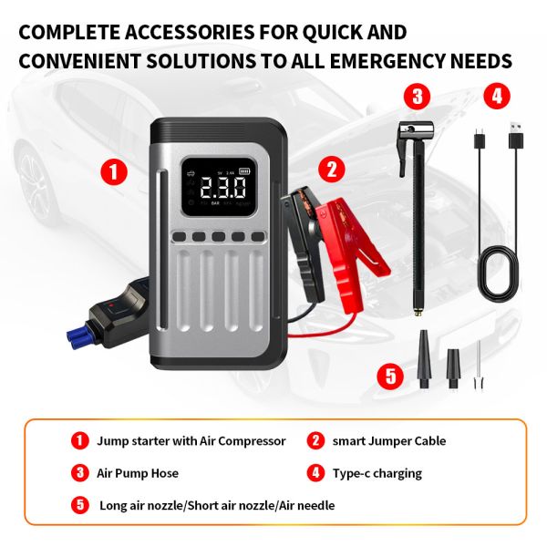 Car Emergency Battery Jump Starter Power Bank Portable  8000mAh Battery Charger Jump Box