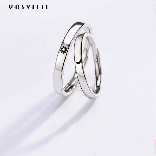 2gram 0.07oz Солнце и кольцо циркона колец 3A луны простое стерлинговое серебряное