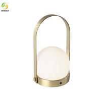 Ferro conduzido e branco de vidro/ouro/candeeiro de mesa preto da cabeceira para o quarto