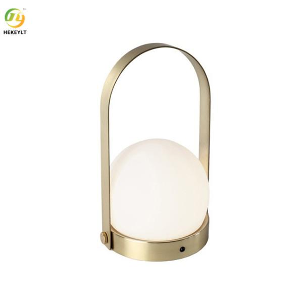 Led Iron And Glass White / Gold / Black Bedside Table Lamp For Bedroom