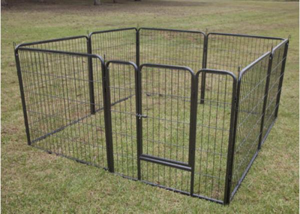 Welded Wire Mesh Outdoor Dog Kennel Durable Black Color Easy To Install