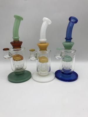 tubulação de água do vidro de Bent Neck Showerhead Perc Fumed da bacia de 8.5inch 14mm