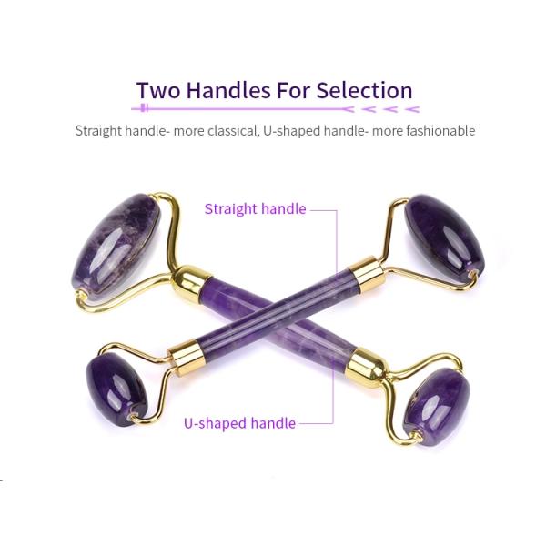 пурпурный ролик Gua Sha нефрита аметиста ролика красоты нефрита 76.7g установил OEM