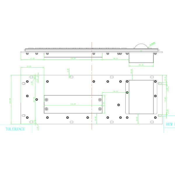 68 Keys Type Industrial Keyboard With Trackball Good Explosion Resistant Performance