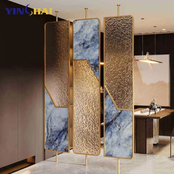 Decorative Glass Screen Room Divider Corrosion Proof For Living Room And Home