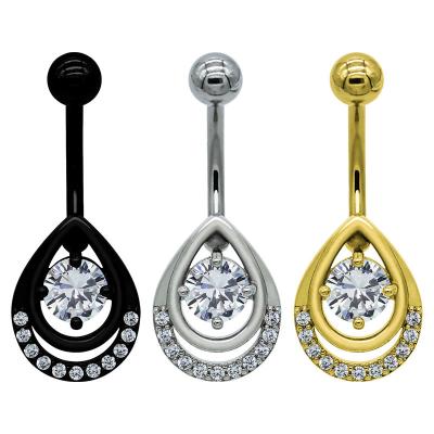 Crystal Water Drop Dancing Diamond Jewelry Belly Dance Chain Piercing Ring