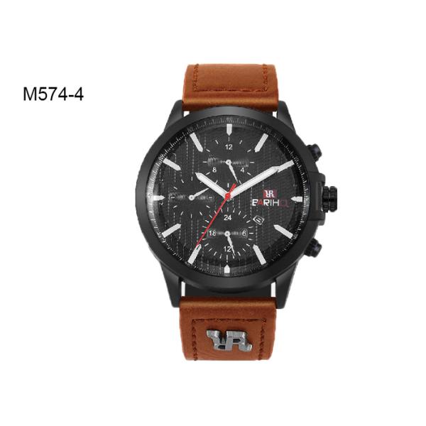Business Men's Quartz Watch Analog Chronograph Date Leather Band Dress Watch M574