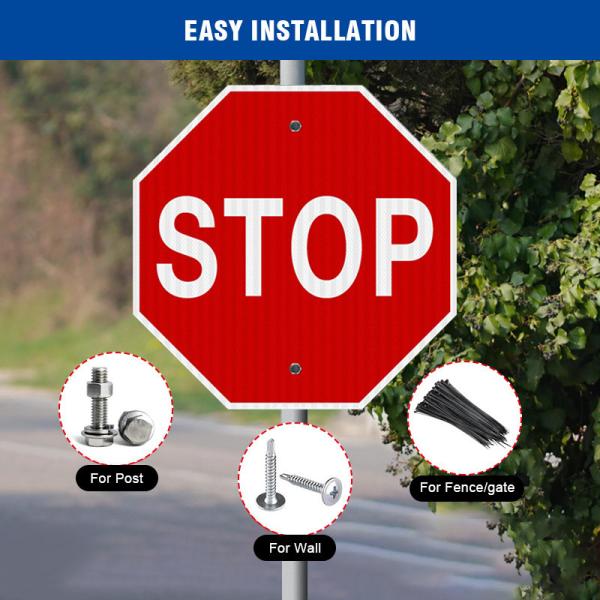 12 x 12 Inches Octagon Street Slow Warning Reflective Road Signs