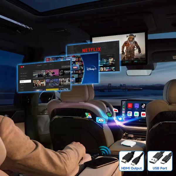Wireless Adapter Carplay Multimedia Box y Android Auto Dongle Netflix TBox UHD 4Gb 64Gb SM6225 Android 13