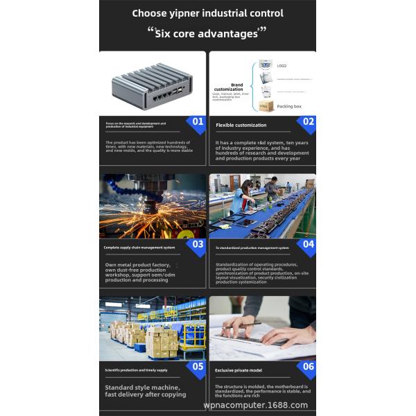 Fanless Industrial Mini PC Intel Core i5 Quad Core 4GB DDR4 SSD