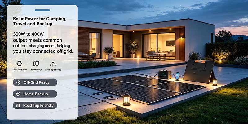 300‑Watt Foldable Solar Charger Panel, Multi‑Interface Portable Solar Power for Outdoor Activities