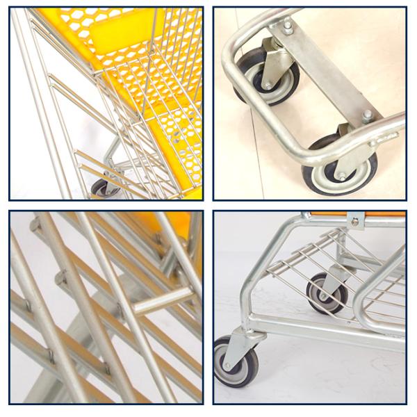 Supermarket Unfolding Polypropylene Plastic Shopping Trolley