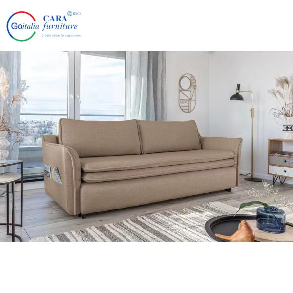 30026 Good Selling Home Hotel Furniture Fabric Sofa Bed Unique Wood Frame Fabric Cover