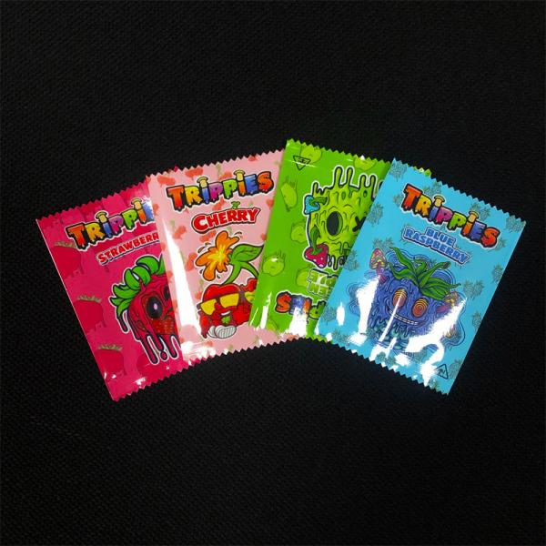 Embalagem de ervas daninhas Mylar finalizadas e brilhantes Retorno Selo térmico Sacos Mylar para doces gomosos