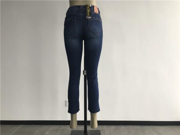 Women Skinny High Rise Denim Jeans , Customized Mid Wash Denim Jeans W82344