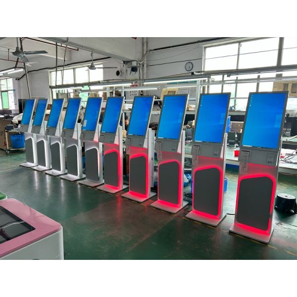 27/32 Inch Floor Standing Touch Screen Self Service Kiosk with 1920X1080 Resolution for Self Ordering and Interactive Use