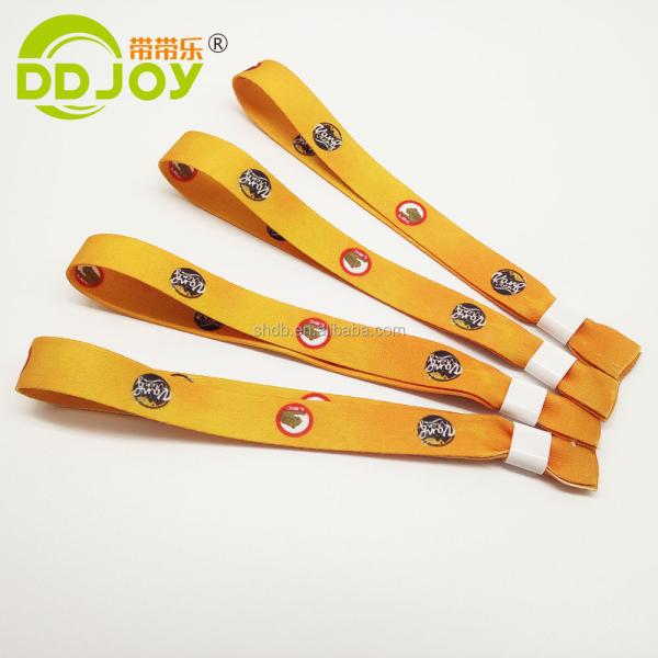 Gender Women's Woven Ribbon Fabric Bracelets in Red with Plastic Slide Lock Customized