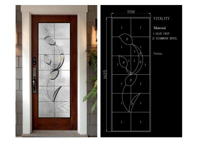 Building Art Glass Panels Patina Brass / Black Chrome / Red Copper Optional