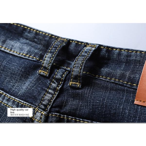 Men's Streetwear Jeans with Zipper Fly Printed Design and Pockets Special craft Washed