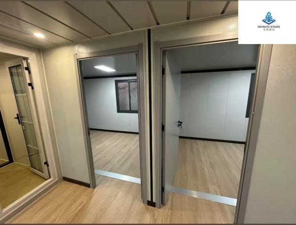 Foldable Expandable Container House With Insulation Fireproof Rock Wool Panels Color Steel Plate