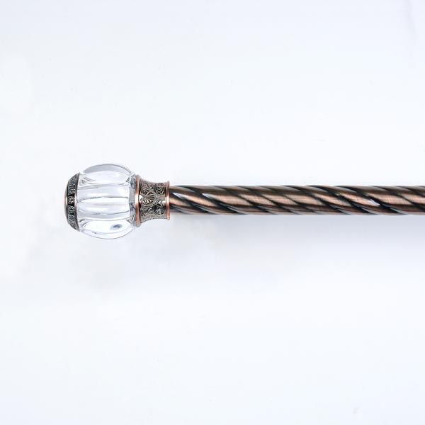 Engraved Pattern Pipe Curtain Rods Aluminum Alloy Curtain Holder For Window Decoration