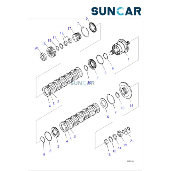 419-15-12122 Anillo de sellado de la caja de cambios para el cargador de ruedas Komatsu WA320 WA380 WA380Z WA430 WA470 WA480
