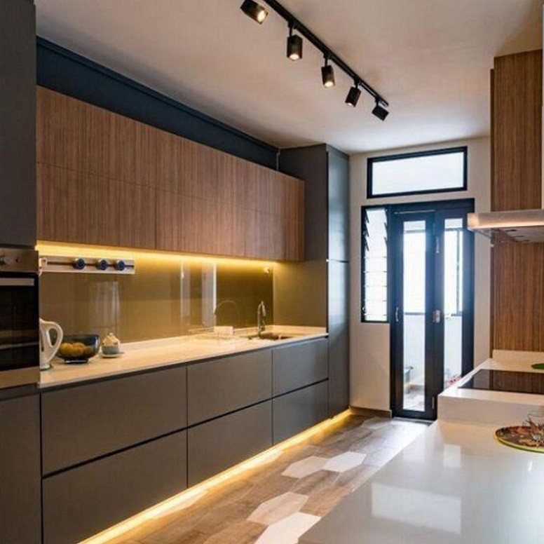 Waterproof Smart Wood Full Kitchen Cabinets European Style Customized for Home Design