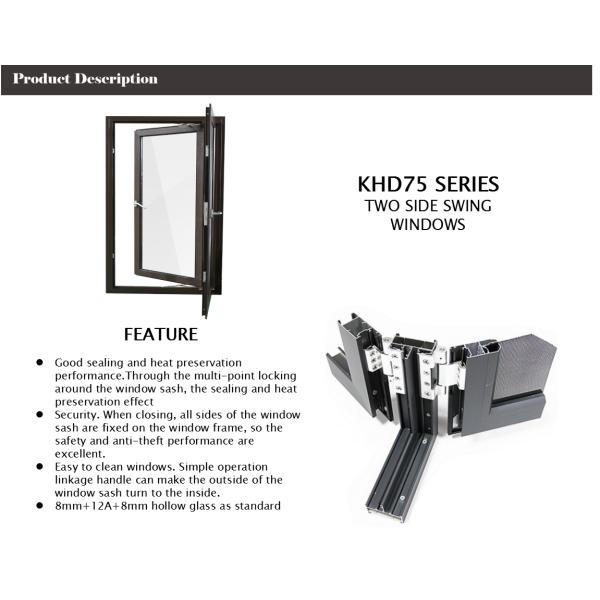 Outswing Casement Aluminium Single Swing Window With Steel Screen