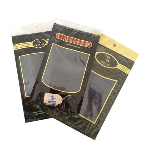 Custom printed three side seal resealable k cigar tobacco leaf plastic packaging bag